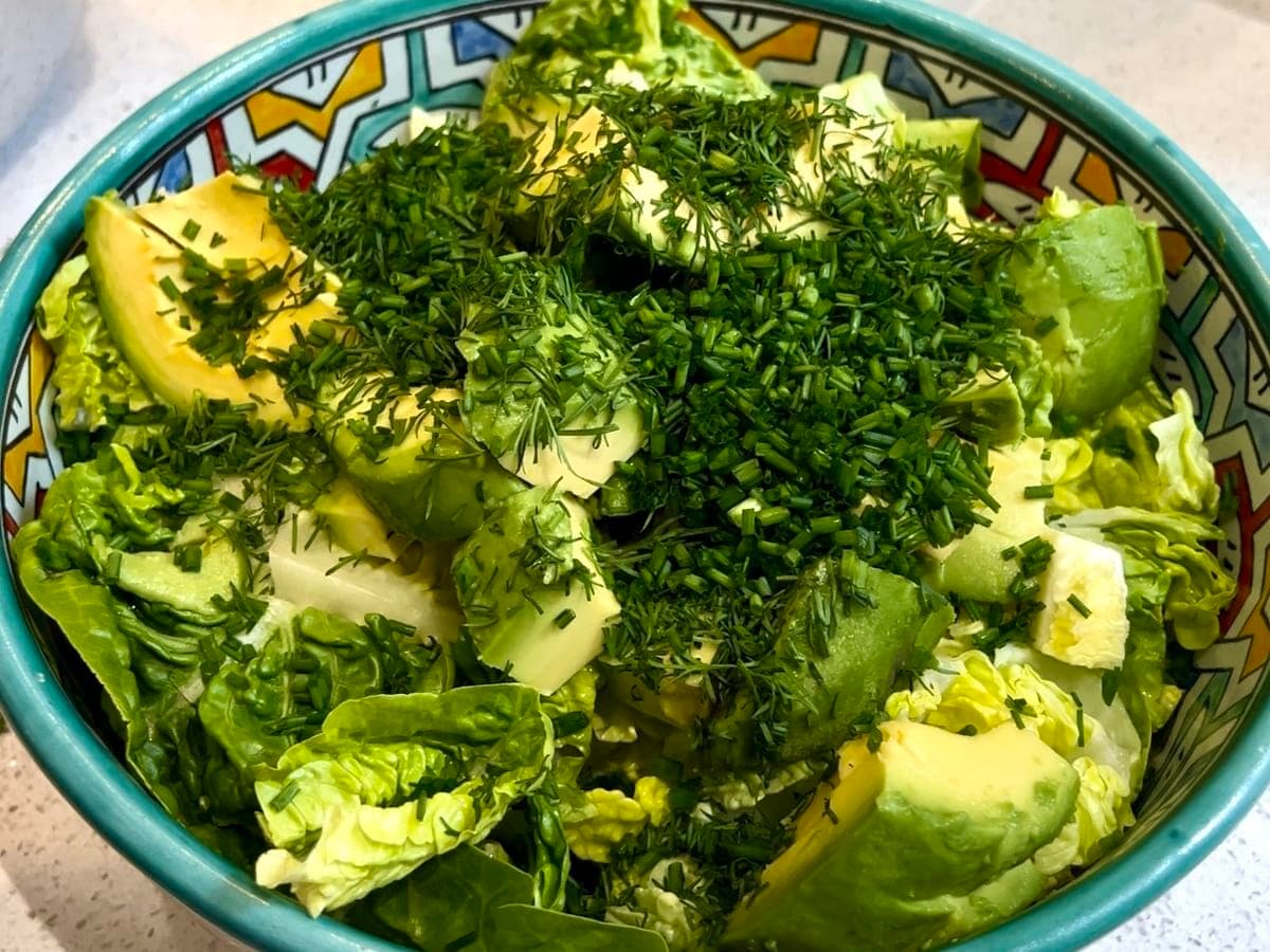 Lettuce and Avocado Salad