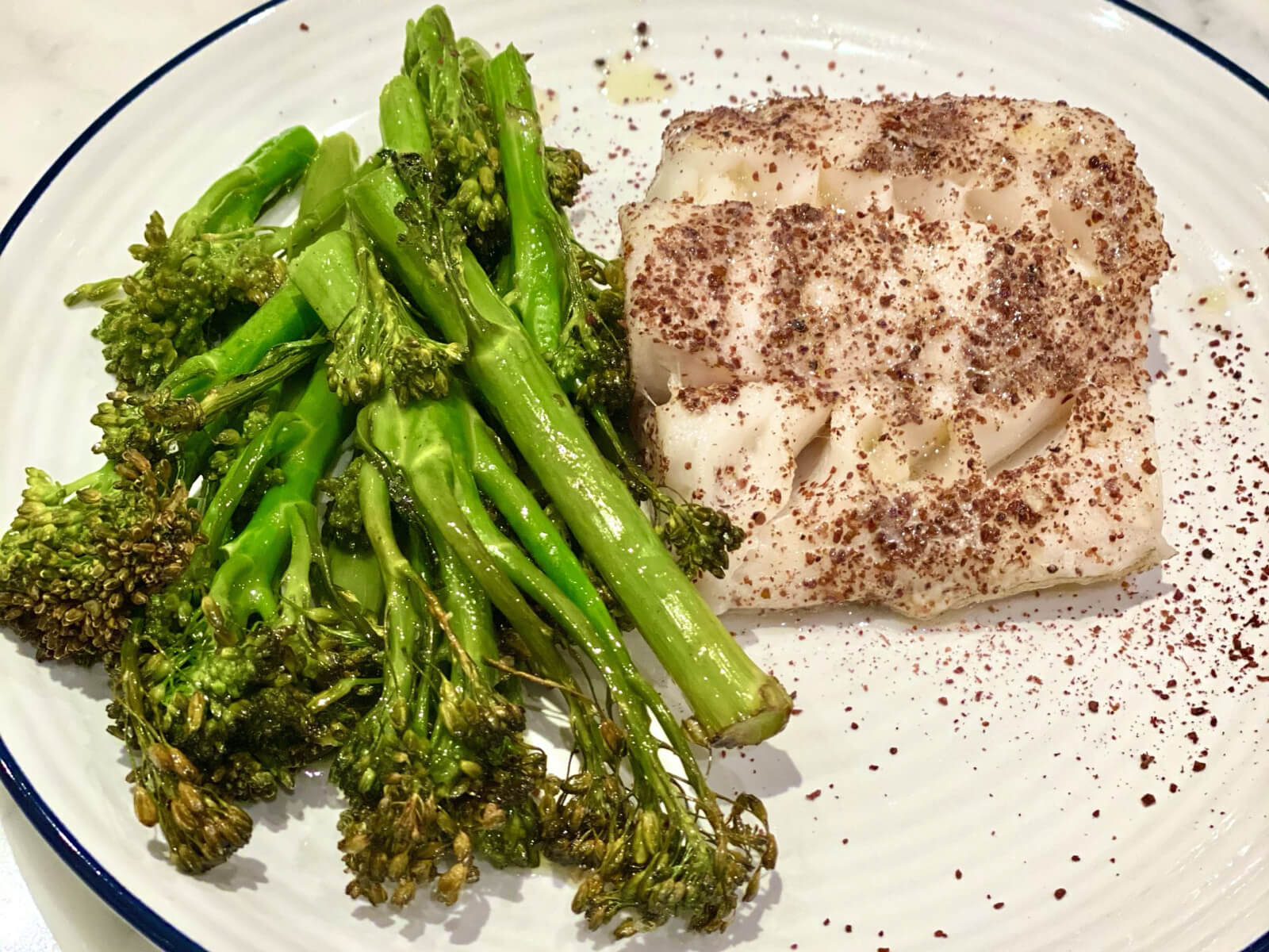 Sumac Baked Cod & Charred Broccoli Eat Burn Sleep