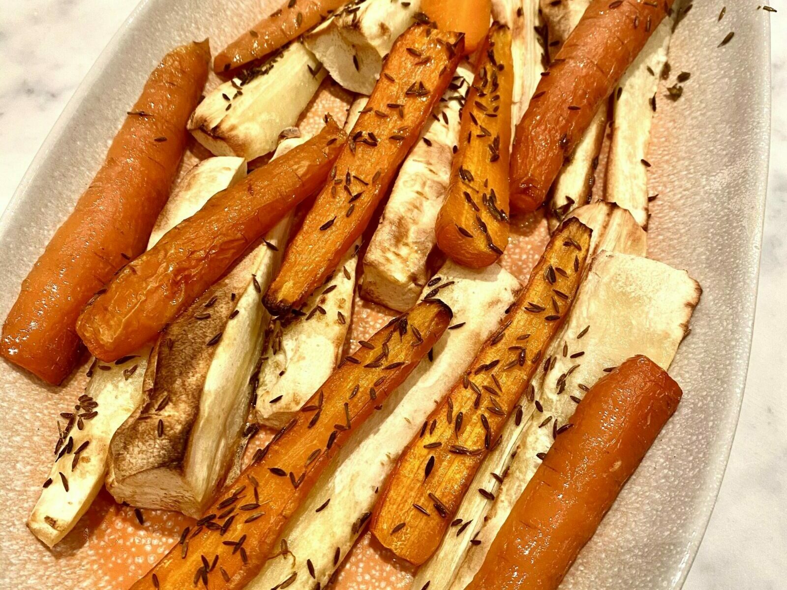 Roasted carrots and parsnips with cumin seeds Eat Burn Sleep