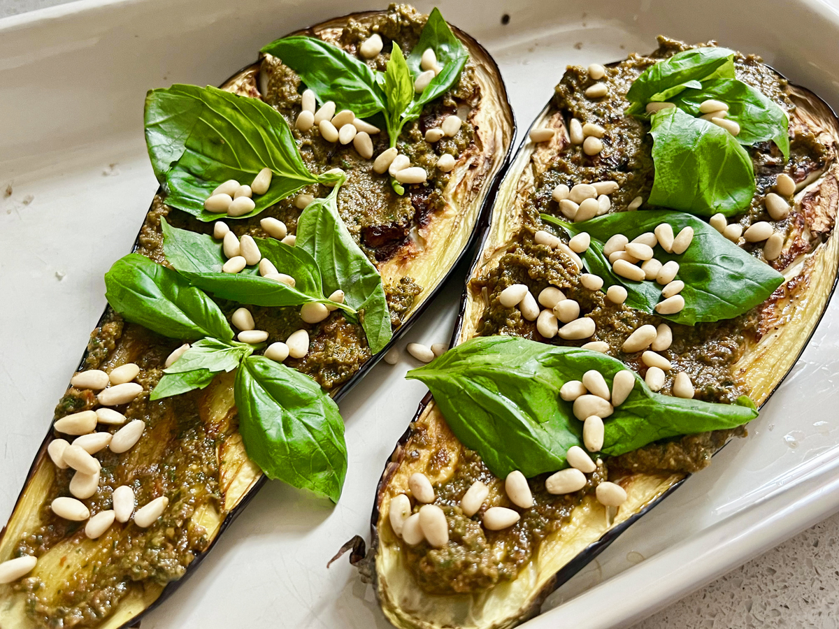 Roasted Eggplant With Sun-dried Tomato Pesto