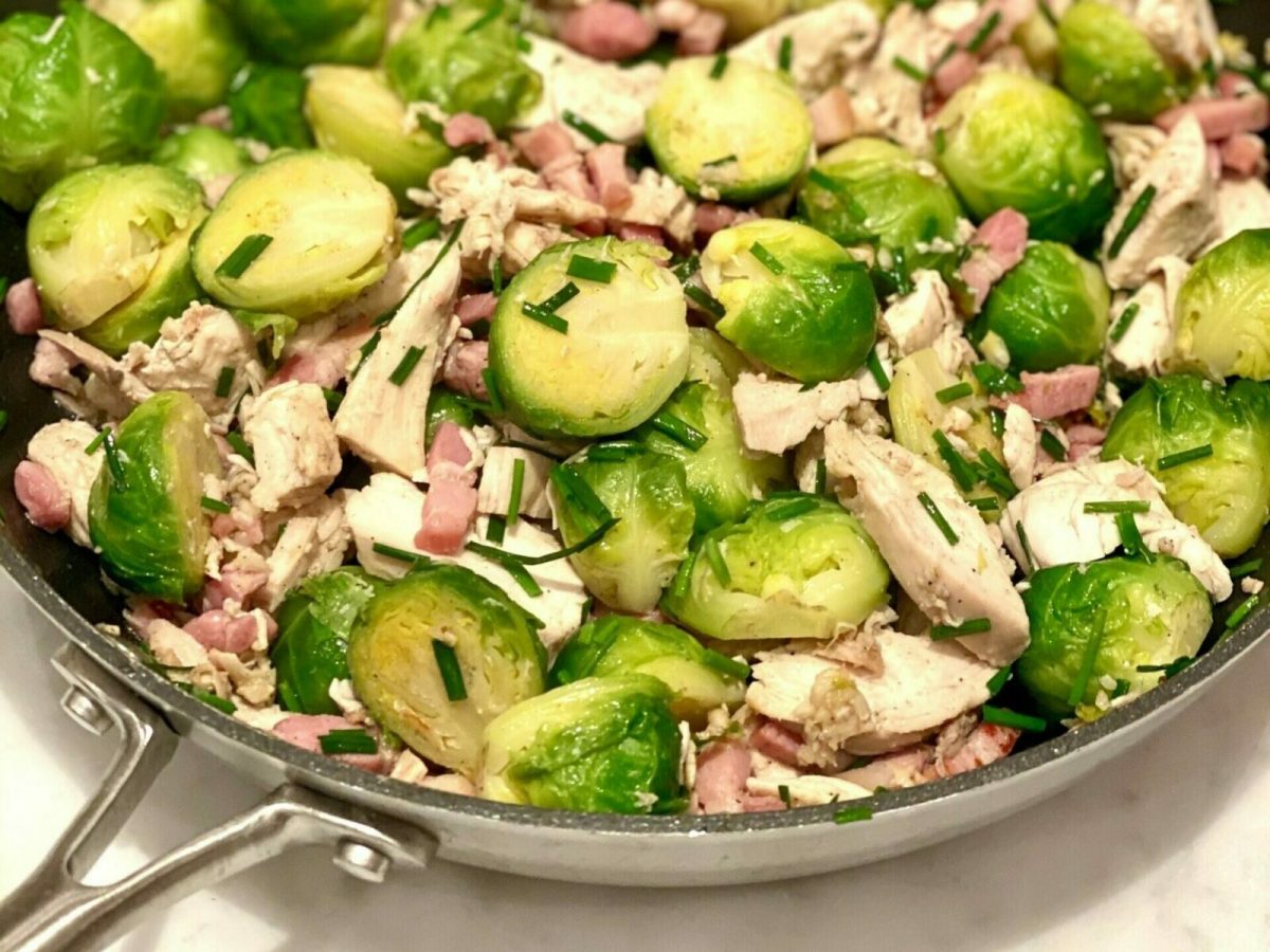 Brussels Sprout, Chicken & Bacon Skillet