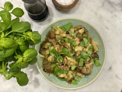 Eggplant and Basil Salad
