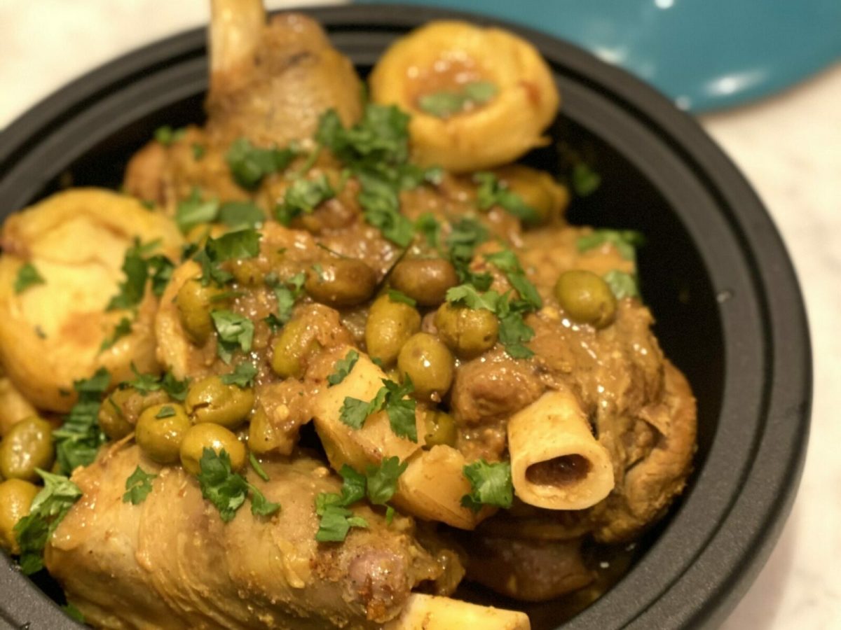 Lamb Shank, Artichokes and Preserved Lemons Tagine