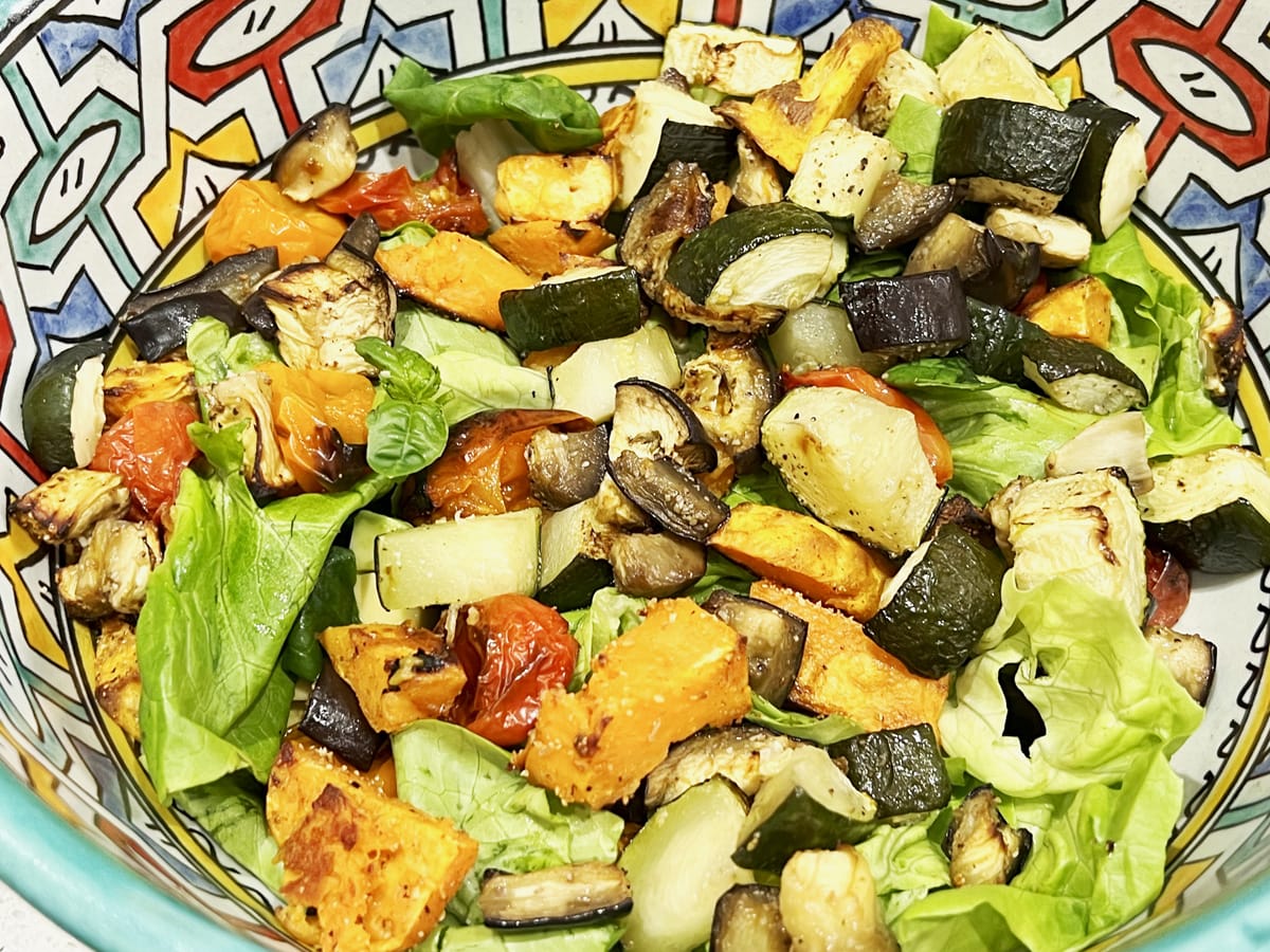 Roasted Zucchini, Eggplant and Sweet Potato Salad