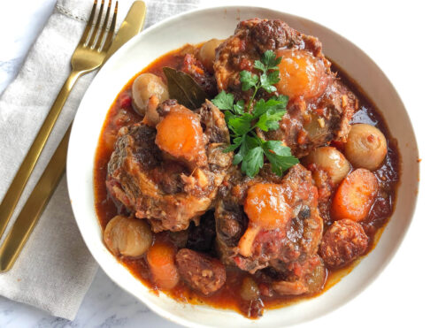 Slow Cooker Oxtail, Tomato, Chorizo