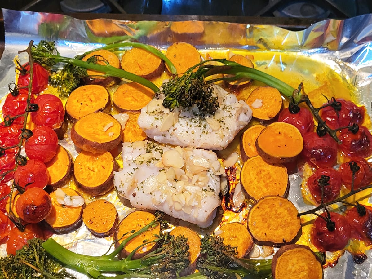 Cod and Sweet Potato Traybake